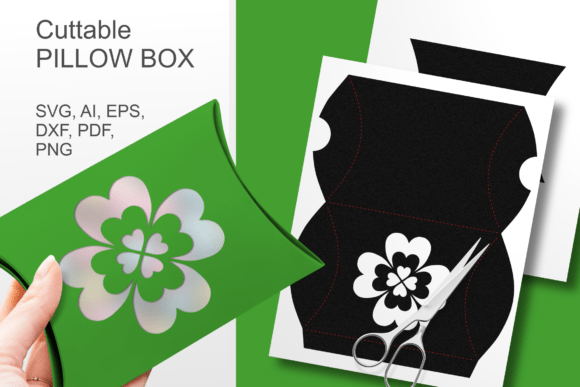 4 Leaves Clover Pillow Favor Box for Spring Treats