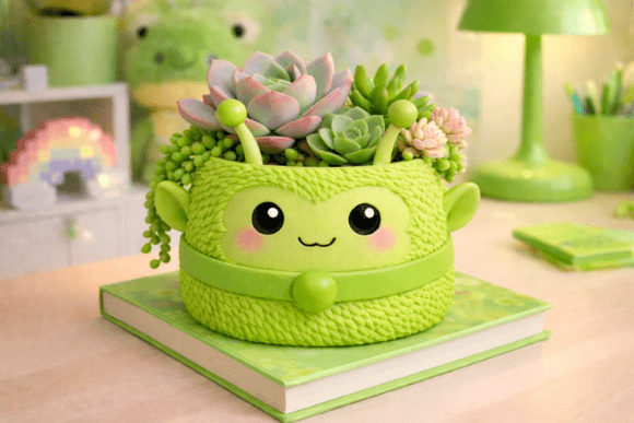 Alien Planter STL: Kawaii Succulent Pot