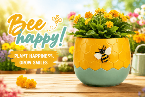 Bring Nature Indoors with the Bee Happy Honeycomb Bee Succulent Planter STL