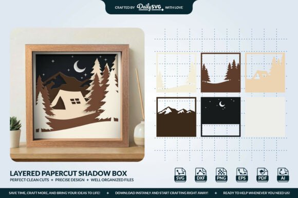 Camping in the Wild Layered Papercut