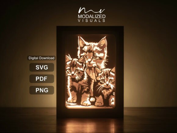 Cats Lightbox Paper Cut Shadow Box: A Playful Fusion of Craft and Light