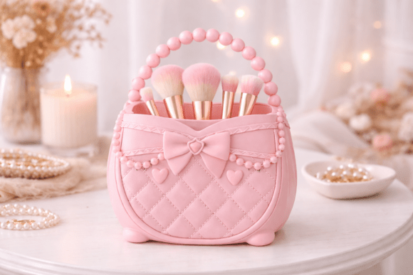 Chic Makeup Brush Holder STL for Vanity Organization