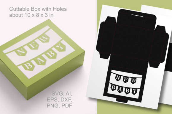 Create Memorable New Baby Celebrations with the New Baby Banner Rectangular Gift Box SVG