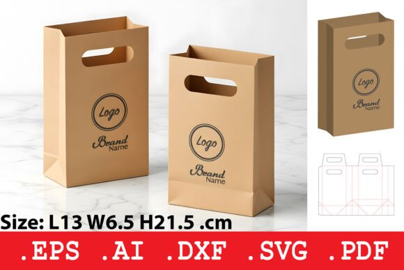 Die Cut Handle Gift Bag Template
