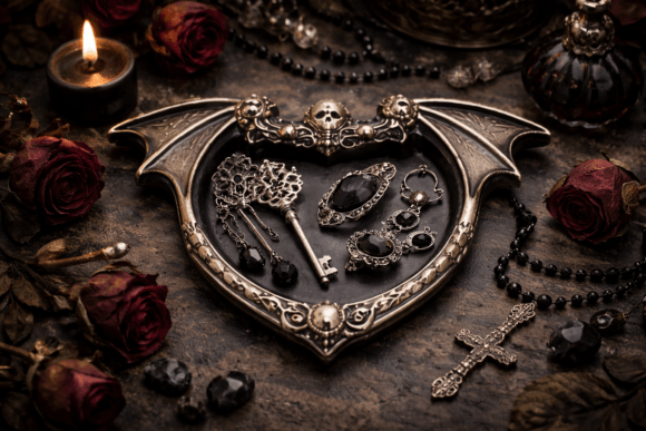 Elevate Your Gothic Aesthetic with the Bat Wing Heart Trinket Dish STL