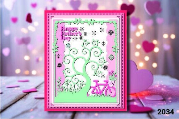 Happy Father's Day Tree Card SVG 2034