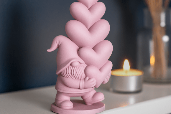 Heart Gnome Figure: A Whimsical 3D Print for Every Occasion
