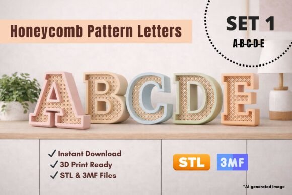 Honeycomb Pattern Letters for 3D-Printed Decor