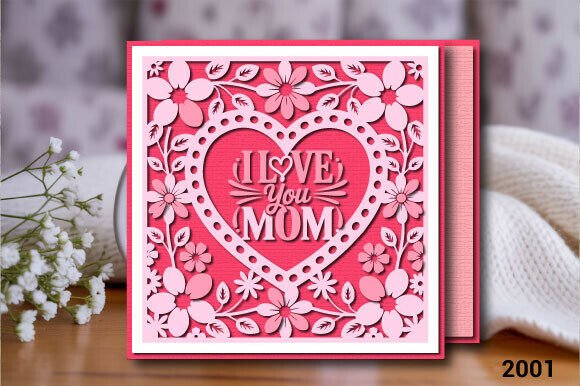 I Love You Mom Floral Heart Card SVG2001: A Detailed Look at a Versatile Digital Papercraft Design