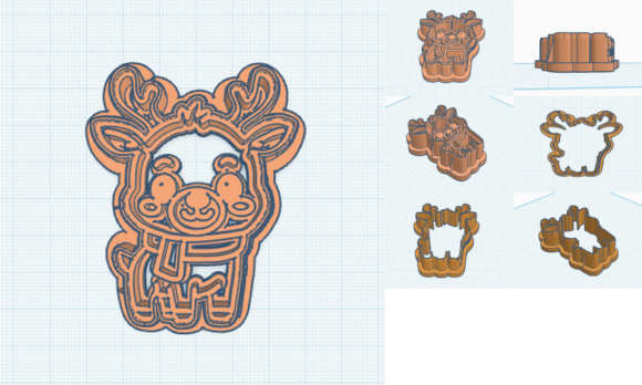 Kawaii Reindeer Cookie Cutters for Festive Baking