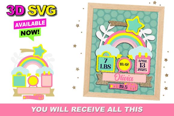 Rainbow Birth Stats Announcement Signs: A Creative Designer’s Dream