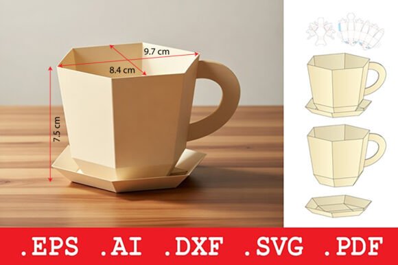 Revolutionizing Craft and Design: The Geometric Hexagonal Coffee Cup Template