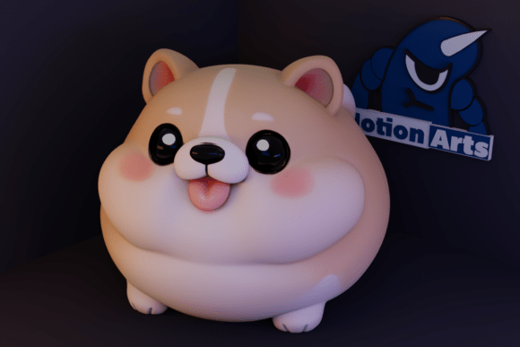Round Puppy: A Charming 3D Model for Creative Beginners