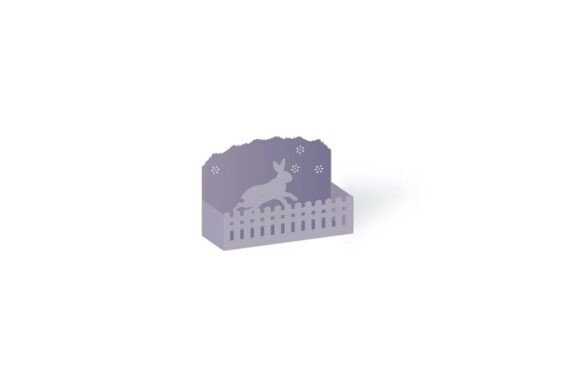 Spring Rabbit Tray Favour Box SVG: Simple, Elegant, Customizable